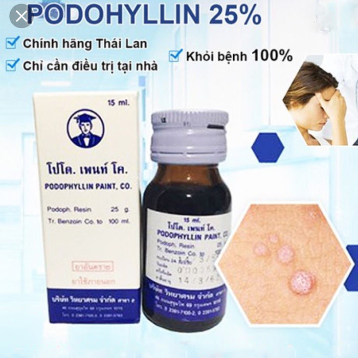 [100% Thái N.Địa] Podophyllin 25 bôi sủi mào gà mụn cóc Thái Lan