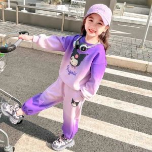 TUmama Áo chui đầu hai bộ chi tiết dáng rộng thời trang mùa xuân và mùa thu mới cho bé gái