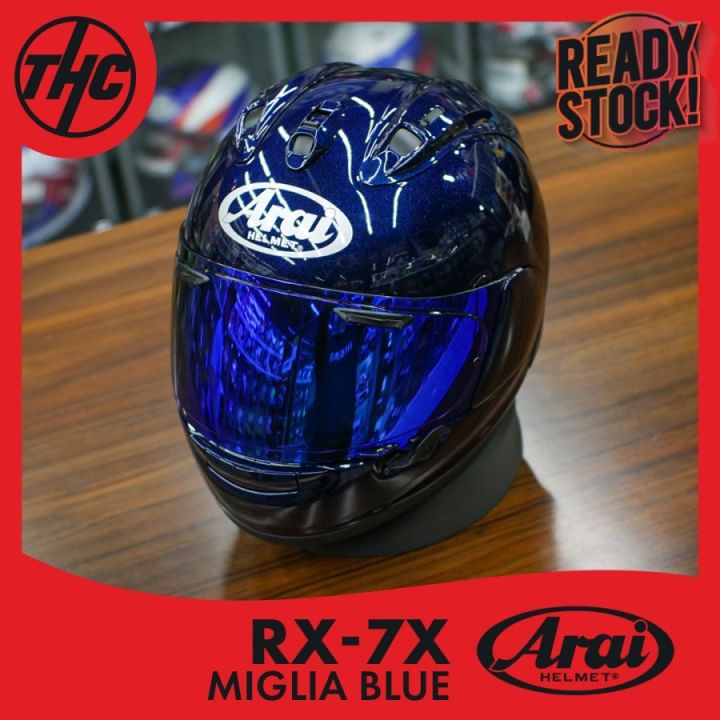 ARAI HELMET RX-7X MIGLIA BLUE Helm Motor Premium Helm Untuk