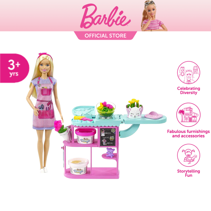 Barbie Flower Shop with Doll, Florist Playset Pretend Play Children Toys,  Gift for Kids, Girls ages years and above Lazada PH