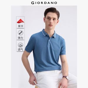 GIORDANO Men Polo Shirts Contrasting Edge Collar Polo Shirts Short Sleeve Summer Fashion Casual Stretchy Polo Shirts 01015383