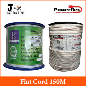 Boston/Powerflex Flat Cord 150M #12 #14 #16 #18 #22 White/Black 100% Pure Copper Cable Wire