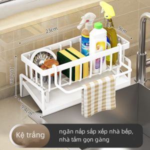 [HCM] Kệ Nhà Bếp Kệ Nhà Tắm Giá Treo Đồ Đa Năng Kèm Miếng Dán -GL314