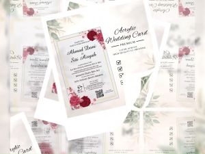 Custom Acrylic Wedding Invitation Card Premium DS Brand K