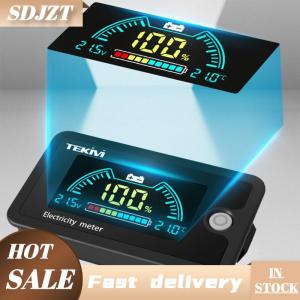 SDJZT 1 Set LiFePO4 Lead-acid Lithium Battery DC8-100V Battery Capacity Indicator With Temperature Alarm LCD Screen Electricity Meter