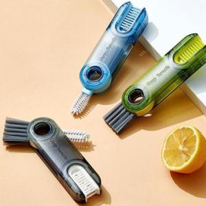 Bàn Chải Vệ Sinh Đa Năng 3in1 Cọ Rửa Bình Ống Hút Nắp Ly – Combo 2 cái –  Xoay 360° Làm Sạch