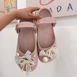 7Pcs Crocs Jibbitz Charms Wave Point Bow Shoe Buckle Detachable Pearl Flower Shoe Decoration for Corcs