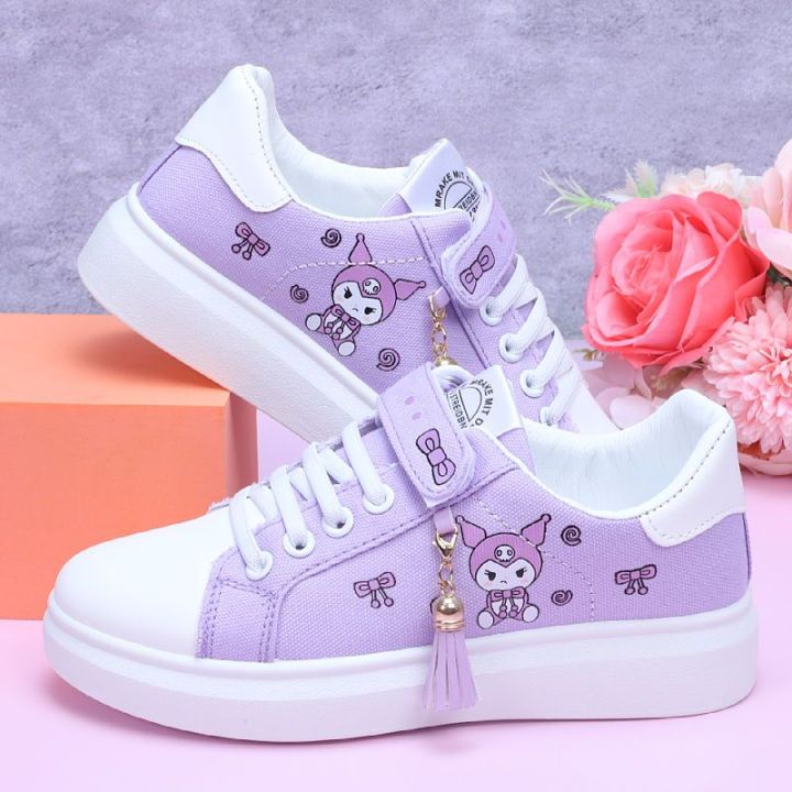 HBESTY Sanrio Kuromi girl canvas shoes spring autumn sports shoes