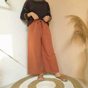 Celana Kulot Linen Rami Premium/Kulot Linen Basic Simple Elegant By Adis Fashion