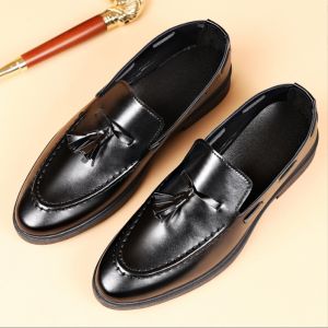 COD British-style mens casual leather shoes tassel loafers slip-on driving moccasins for men