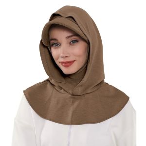OKDEALS Premium Full Coverage Bonnet Hijab Fashion Solid Color Double Layer Elastic Bonnet Cap  with Neck Cover Muslim Turban Cap