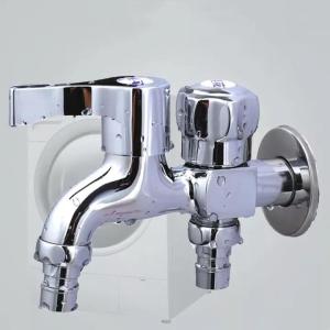(Clearance Sale)SUS304Stainless Steel Two Way Faucet Washing Machine Faucet 1 in 2 Out Head Two Way Double Head Dual Purpose Mop Sink Washing Machine Universal Faucet Two-Way