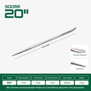 TUOCHI High Quality Crowbar Pry Bar Heavy Duty Steel Flat Head / Sharp Head Demolition Tools 20 / 24 / 28 / 32 inch