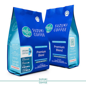 (แพ็คคู่) SUZUKI COFFEE คั่วเข้ม Premium Blend กาแฟคั่วบด
