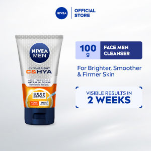 NIVEA Men Extra Bright C&HYA Vitamin Foam 100g / Vitamin C / Hyaluron / Radiant Even Skin (Pencuci Muka)