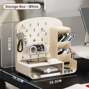 Vision บอร์ดกล่องเก็บของพร้อมกับมีรูพรุนชั้นเก็บของที่เก็บปากกาสำนักงานสำหรับโต๊ะหรือหอพักกล่องคัดแยกเครื่องเขียน