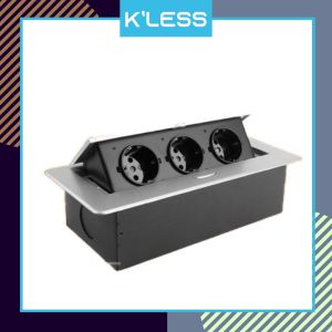 Stop Kontak Meja Meeting Tanam 3 Socket Soft Touch Pop UP System