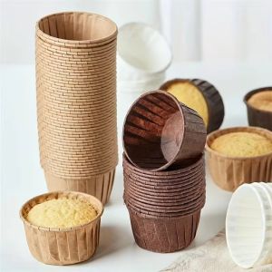 50pcs Cake Baking Roll Edge Muffin Cup Paper Tray Case Cake Paper Cups Pastry Tools Party Supplies