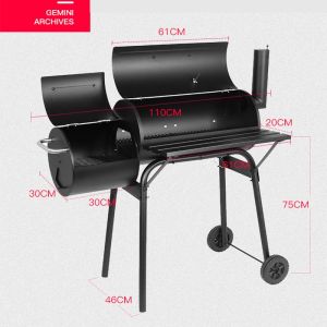 Heavy Duty Classic Charcoal Barbecue Grill & Smoker – Outdoor Grill with Stand