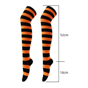 Creative Striped Knee High Socks Warm Thigh High Socks Winter Stripe Soft Socks Striped Stockings