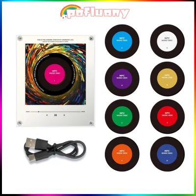 Interactive Refrigerator Magnet Magnetic Music Player Magnetic Refrigerator Music Player with Nfc Led Light Acrylic Vinyl Record Fridge Magnet Home Office Decoration Gift for Asia