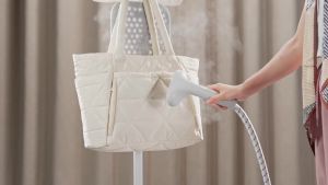 BAGSMART  กระเป๋าถือผู้หญิง  กระเป๋าโท้ตฟูฟ่องพร้อมซิป  กระเป๋าสะพายไหล่ขนาดใหญ่แบบเย็บ  พร้อมช่องเก็บของ  สะดวกสำหรับการเดินทาง 、 ทำงาน 、 ห้องออกกำลังกาย