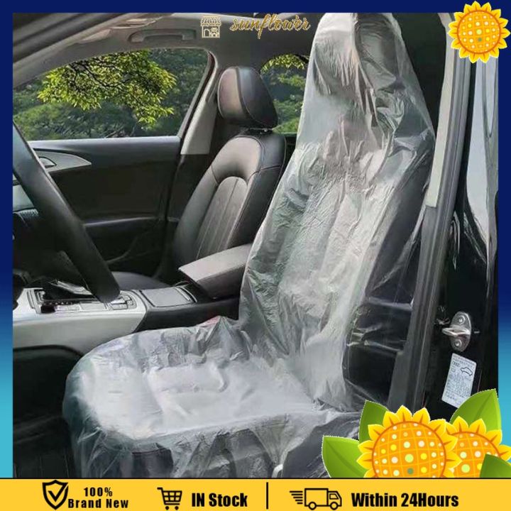 100Pcs Disposable Clear Plastic Car Seat Cover Car Maintenance Anti-dirty  Waterproof Cover Lazada PH