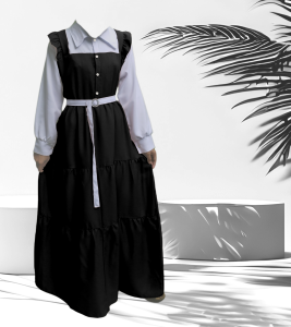 Dress Kasual Maxi Umaya Dress Polos Kekinian TrendyTerbaru 2024 All Size Bahan Kain Mousecrepe