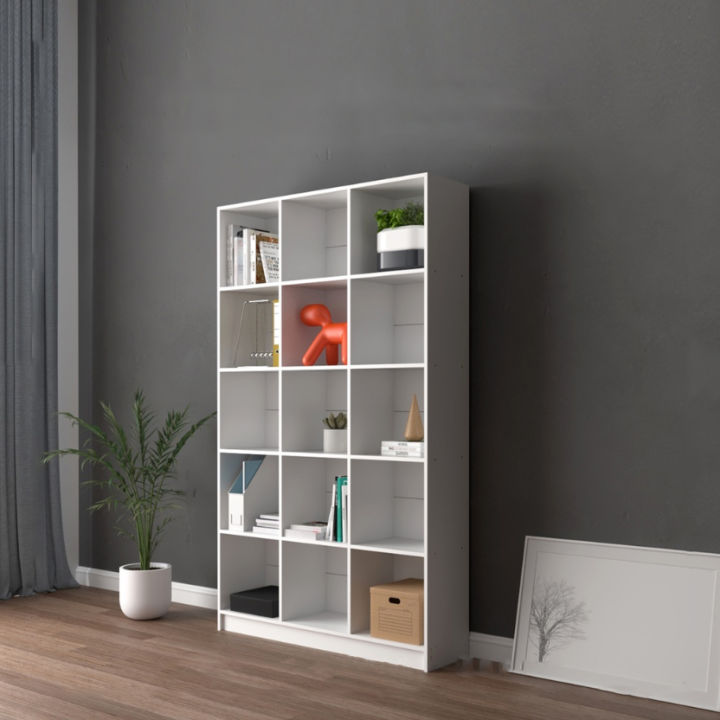 WHITE - Book Shelf Book Rack Buku Rak Divider Cabinet with 15 ...