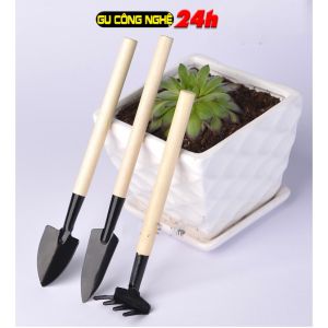 Bộ cuốc xẻng mini trồng cây cảnh dụng cụ làm vườn 3 món tiện dụng