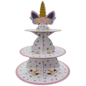 Stand Cupcake 3 Tier Tempat Cake 3 Susu Karakter Unicorn Kuda Pony Glitter Set