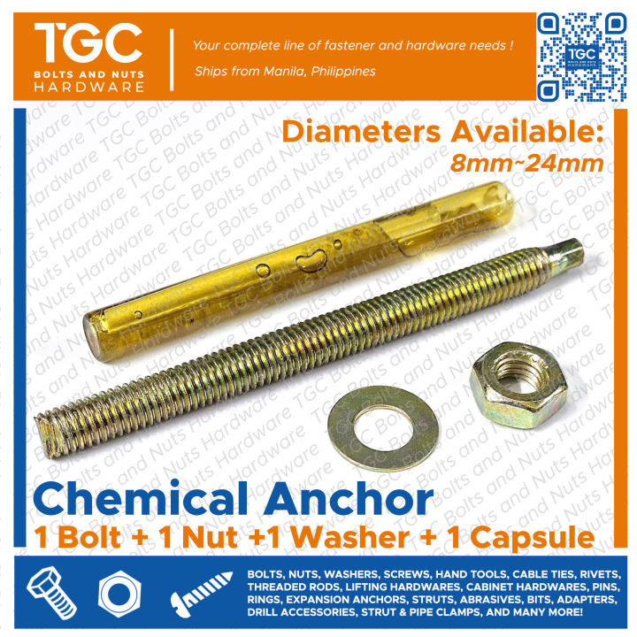 TGC 1SET Chemical Concrete Anchor with Capsule | Expansion Bolt ...