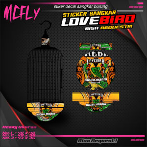 Stiker Sangkar TEBOK lovebird STICKER sangkar Custom Bisa Motif Sendiri bebass mcfly