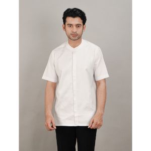 Swipe Up Baju Koko Pria Putih Katun Lengan Pendek Yusuf B