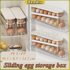 ZEO 2-layer Refrigerator Egg Storage Box Kitchen Egg Rolling Storage Box