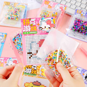 DIY Kids Mosaic Craft Beads Set - Colorful Fuse Beads Art Activity Toy with Tweezers