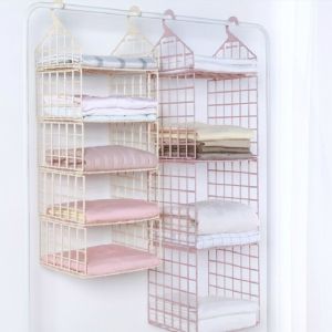 UTOPUS Multi-layer Closet Storage Rack Space Saver Classified Storage Wardrobe Hanger Rack Cabinet Storage Foldable Hanging Closet Organizer Cabinet