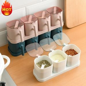 Tempat Bumbu Dapur Set Lucu Murah 4 in 1 Modern Import / Rak Bumbu Dapur Set Garam Gula Bawang Kopi Murah Serbaguna / Toples Wadah Bumbu Dapur Set Murah Minimalis / Rak Dapur Serbaguna / Peralatan dan Perlengkapan Perabotan Dapur Rumah Tangga / BS 246