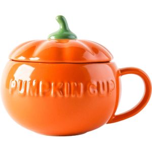 QUA Creative Spoon Drinkware Coffee Breakfast Drinking Oatmeal Mug Pumpkin Cup Halloween Decoration Water Cup
