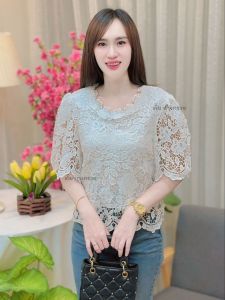 PIYAWAN เสื้อลูกไม้สีขาว เสื้อขาวใส่งานบวช ใส่ทำบุญ ใส่ไปวัด Freesize อก 42 ยาว 25 นิ้ว No.512 ส่งฟรี มีบริการเก็บเงินปลายทาง