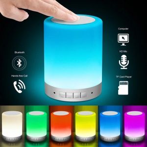 Speaker Bluetooth CL-671 Smart Touch RGB Nigh Light Lamp LED Disco CL671 Music Lampu Tidur