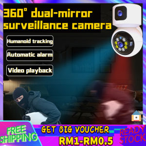 【Malaysia Ready Stock】【Fast delivery】Indoor 360° panoramic dual screen 4G monitor Wireless wifi mobile remote monitoring camera