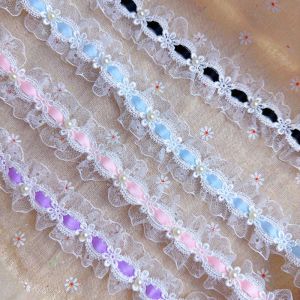 MUNCHX Lace Fabric Trim Polyester Bead Embroidery Decorative Strap DIY Lolita Style Lace Fabric Home