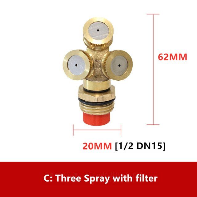 【Worth-Buy】 Misting Nozzle Adjustable Hose Connector Brass Atomizing ...