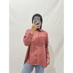 Kemeja Wanita Sanum Blouse Kerja Oversize Lengan Panjang
