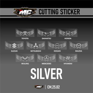 MC Cutting Sticker - Stiker Sayap Logo Mobil Stiker Lis Mobil Reflektif Hologram 3D Nyala Car Logo Sticker 3D Reflektive Hologram Laser Chrome Terbaru Bisa COD Cash On Delivery CM.25.02