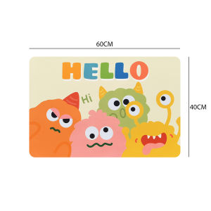 พรมห้องน้ำแห้งเร็ว ลายการ์ตูนสีสด พรมเช็ดเท้า พรมห้องน้ำกันลื่น ซึมซับน้ำดี 40x60cm