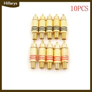 [Hillarys] 10pcs RCA Connector Male Jack Plug Audio Vedio Welding Red Black
