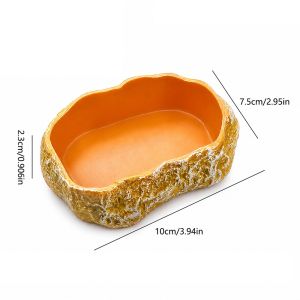 LUMIQLO Multi-functional Reptile Feeding Bowl Tree Stump Shape Multicolor Micro Landscaping Basin Durable Leak Proof Reptile Bathtub For Reptiles
