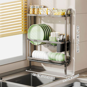 3 -layer disc rack reservoir drainage kitchen storage rack storage rack kitchen user multifunctional storage rack